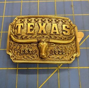 TEXAS Boots Buckle Unisex Brand New Gold Tone
